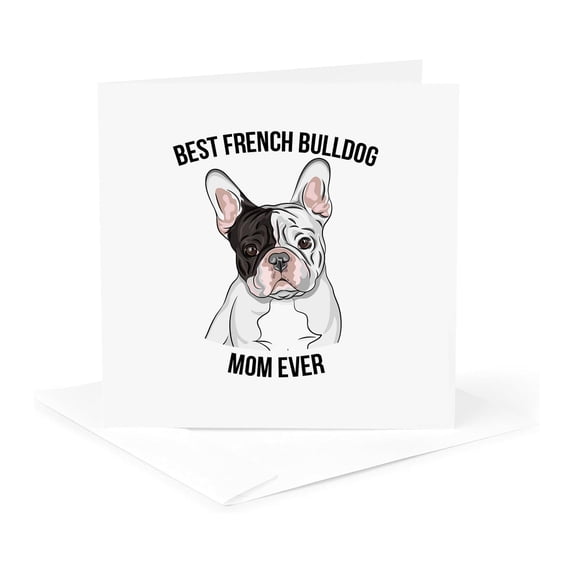 3drose, Best French Bulldog Mom Ever, 1 Greeting Card with Envelope