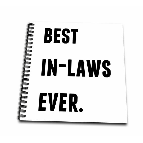 3dRose, Best In-Laws Ever, Black Letters On A White Background, Mini Notepad 4 x 4 inch