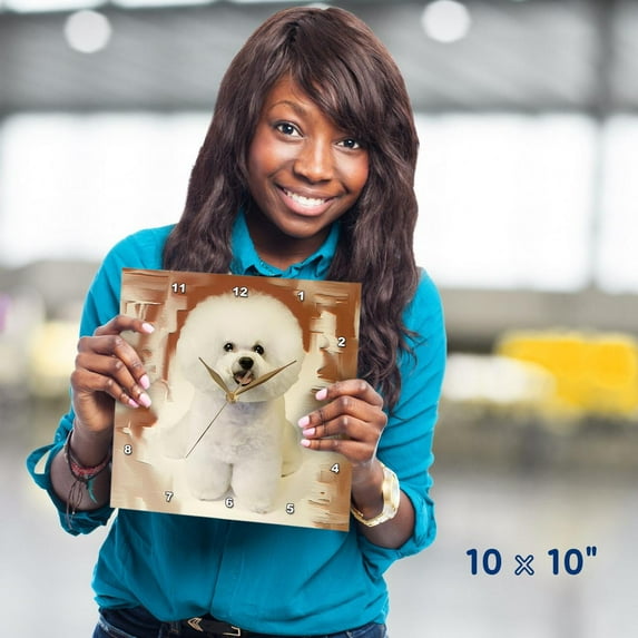3dRose, Bichon Frise, 10x10 Wall Clock