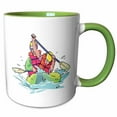 thumbnail image 1 of 3drose, Bidarka Rapid Rafting Graphic Sports Design, 11oz Two-tone Green Mug, 1 of 6