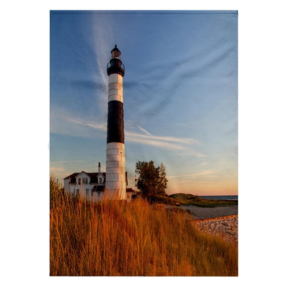 3dRose, Big Sable Point Lighthouse, Lake Michigan, Ludington SP, Michigan, USA, 22x30 Bath Hand Pool Towel