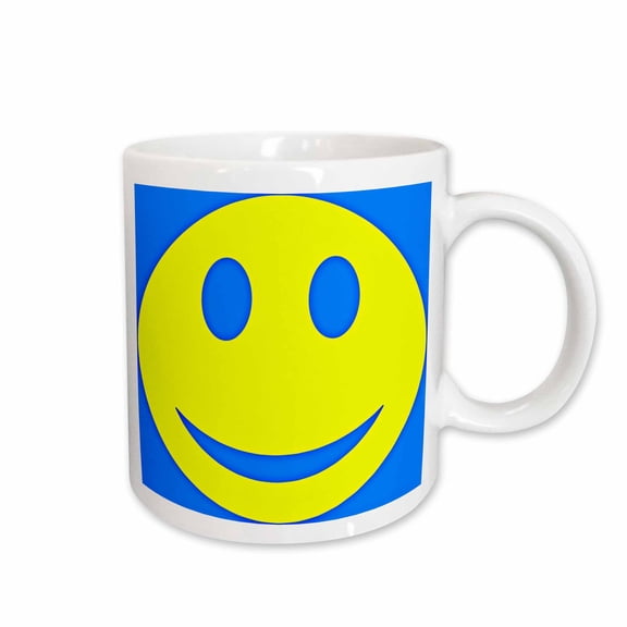 3drose, Big Yellow Happy Face - Smiling Art, 15oz Mug