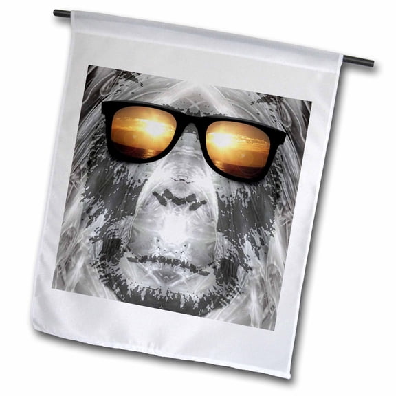 3dRose, Bigfoot In Shades Bigfoot or Sasquatch is pictured in style wearing sunglasses, 12 x 18 inch Garden Flag