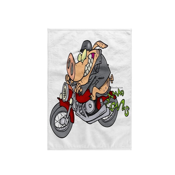 3dRose, Biker Hog Pig Cartoon, 15x22 Hand Towel