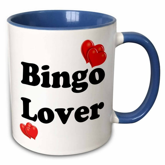 3drose, Bingo Lover, 11oz Two-tone Blue Mug