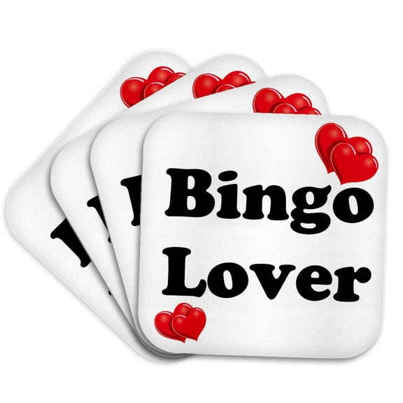 3drose, Bingo Lover, Set of 4 Coasters - Soft