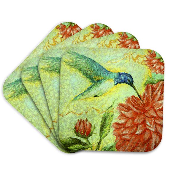 3dRose, Bird Nectar, Set of 4 Coasters - Soft