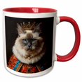 thumbnail image 1 of 3drose, Birman Royal Portrait Feline Majesty, 15oz Two-tone Red Mug, 1 of 6