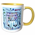 thumbnail image 1 of 3drose, Birthday Room in Blue Happy Birthday 65 Years Old, 11oz Two-tone Yellow Mug, 1 of 6