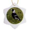 thumbnail image 1 of 3dRose, Black-backed Magpie bird, Eastern Australia - NA02 DNO0611 - David Northcott, 3 inch Snowflake Porcelain Ornament, 1 of 7