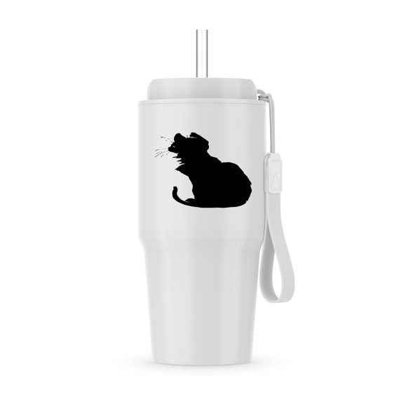 Black Cat Silhouette Vector Art Cut Out, 20oz Tumbler