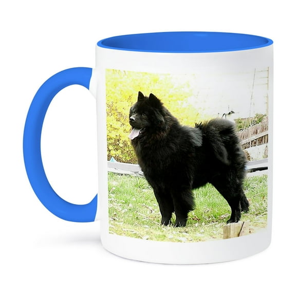 3dRose, Black Chow, 15oz Two-Tone Blue Mug