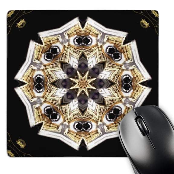 3dRose, Black Diamond Flower, MousePad