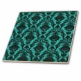 thumbnail image 1 of 3dRose, Black Formal With Turquoise, 8 Inch Glass Tile, 1 of 1