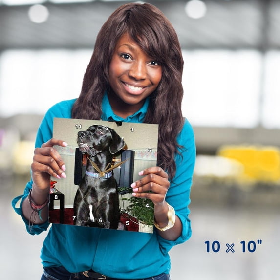 3dRose, Black Great Dane, 10x10 Wall Clock