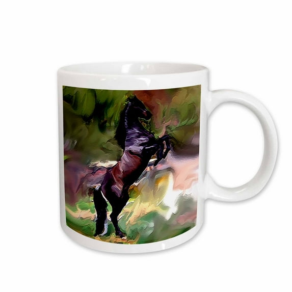 3drose, Black Horse, 11oz Mug