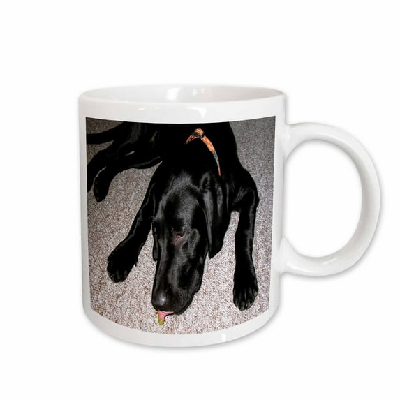 3drose, Black Lab Eating Grape, 11oz Mug