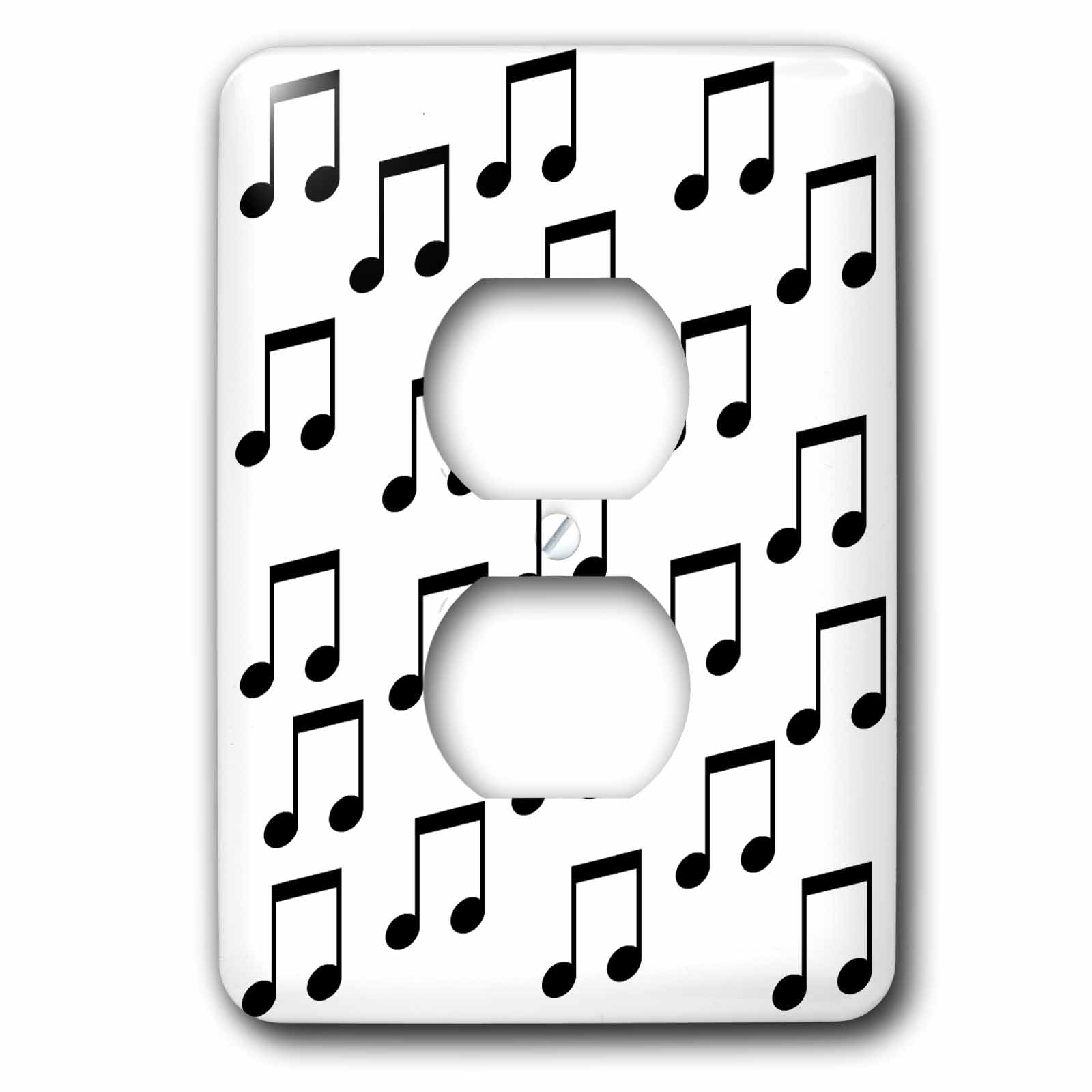 3dRose, Black Notes - Music and Song - Art, 2 plug outlet cover