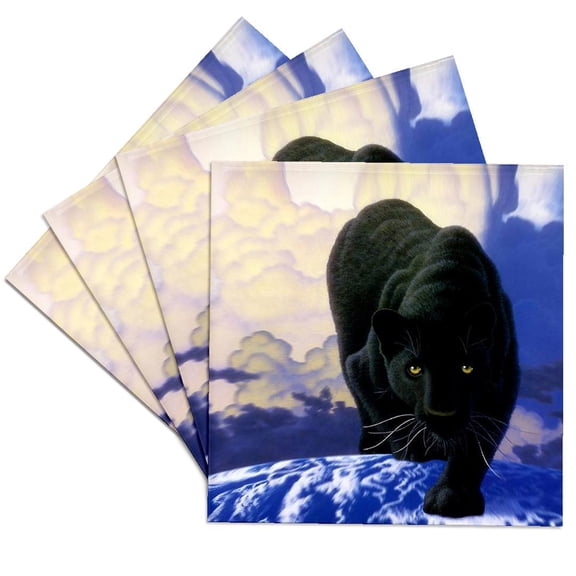 3dRose, Black Panther, Set of 4 Ceramic Tile Coasters