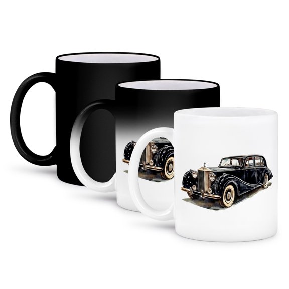 3dRose, Black Vintage Limousine Car, 11oz Magic Transforming Mug