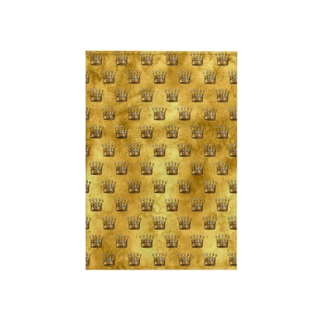 3dRose, Black and Image Of Watercolor Gold Royal Crown Pattern, 15x22 Hand Towel