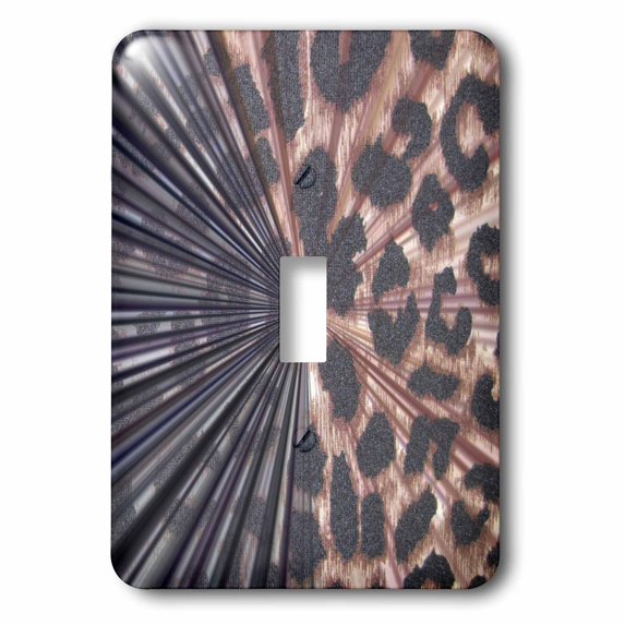 3dRose, Black and Leopard Print Abstract- Animal Prints, single toggle switch