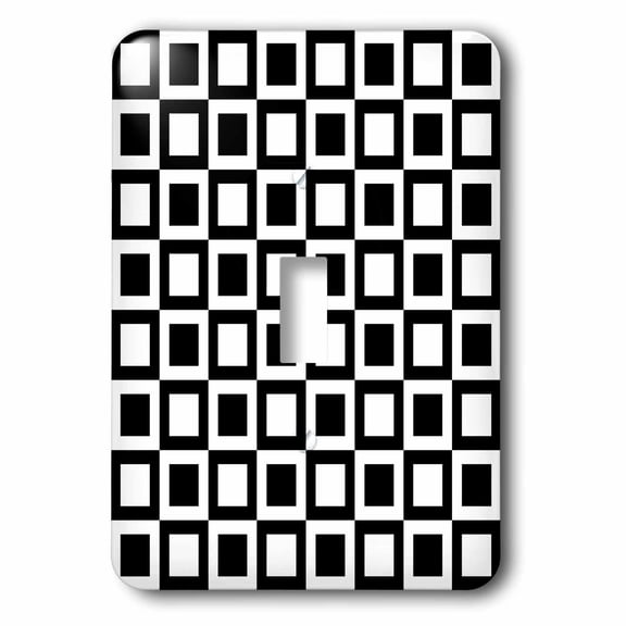 3dRose, Black and White Block Print, single toggle switch