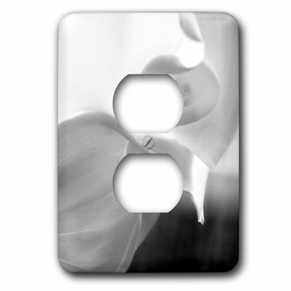 3dRose, Black and White Calla Lily, 2 plug outlet cover