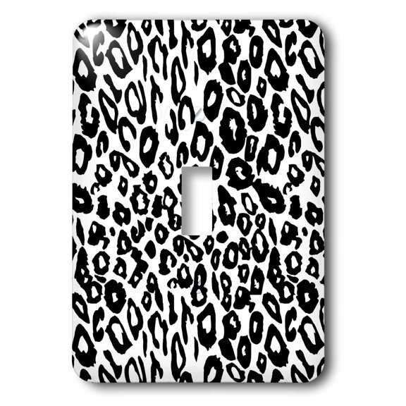 3dRose, Black and White Chic Leopard Print, single toggle switch
