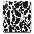 thumbnail image 1 of 3dRose, Black and White Cow Print, double toggle switch, 1 of 1