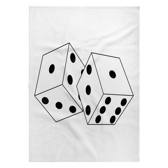 3dRose, Black and White Die - Dice with White Background, 22x30 Bath Hand Pool Towel