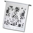 thumbnail image 1 of 3dRose, Black and White Floral, 12 x 18 inch Garden Flag, 1 of 1