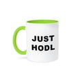 thumbnail image 1 of 3dRose, Black and White Just Hodl It , 11oz Two-Tone Green Mug, 1 of 3