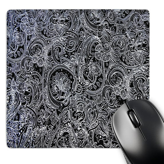3dRose, Black and White Paisley Design, MousePad
