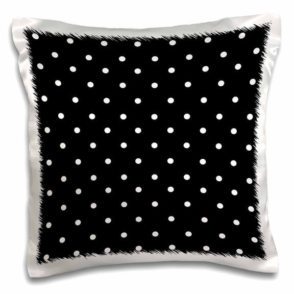 3dRose, Black and white polka dot pattern - small dots - stylish classic - classy elegant retro dotty spotty, 16x16 inch Pillow Case