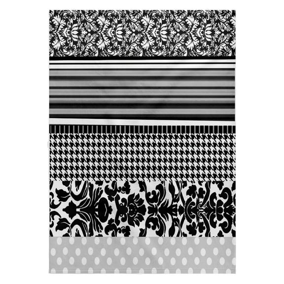 3dRose, Black and white stylish pattern with damask houndstooth stripes and polka dots - gray classy modern, 22x30 Bath Hand Pool Towel