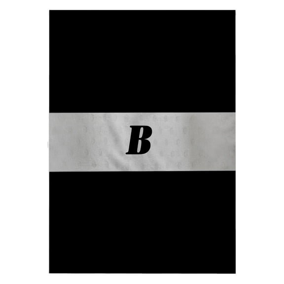 3dRose, Black n Silver Monogram Letter B, 22x30 Bath Hand Pool Towel