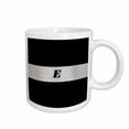 thumbnail image 1 of 3drose, Black N Silver Monogram Letter E, 11oz Mug, 1 of 6