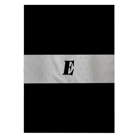 3dRose, Black n Silver Monogram Letter E, 22x30 Bath Hand Pool Towel