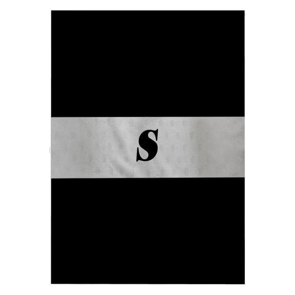 3dRose, Black n Silver Monogram Letter S, 22x30 Bath Hand Pool Towel
