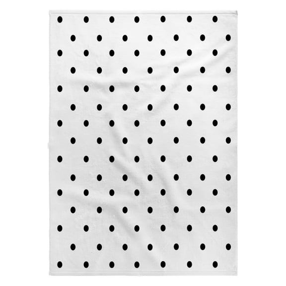 3dRose, Black polka dot pattern on white - small dots - retro dotty spotty spots - stylish cute 50s classic, 22x30 Bath Hand Pool Towel