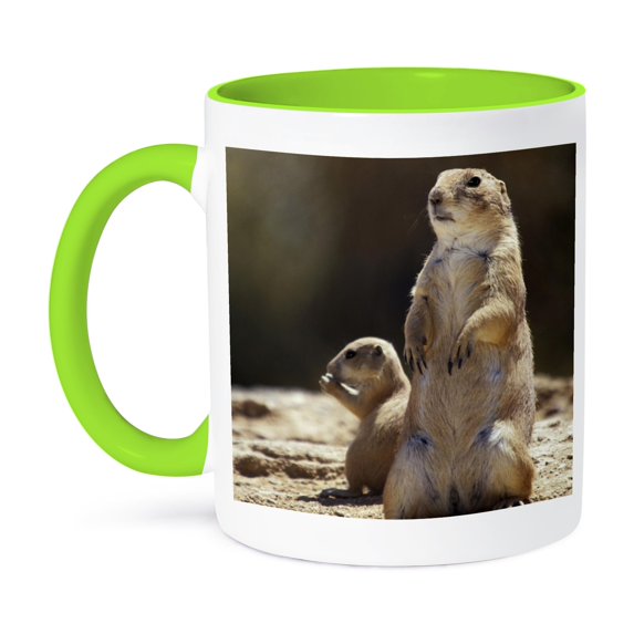 3dRose, Black-tailed Prairie dog wildlife, Arizona - US03 JME0034 - John and Lisa Merrill, 15oz Two-Tone Green Mug