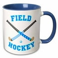 thumbnail image 1 of 3drose, Blue and Aqua Field Hockey Sports Design, 15oz Two-tone Blue Mug, 1 of 6