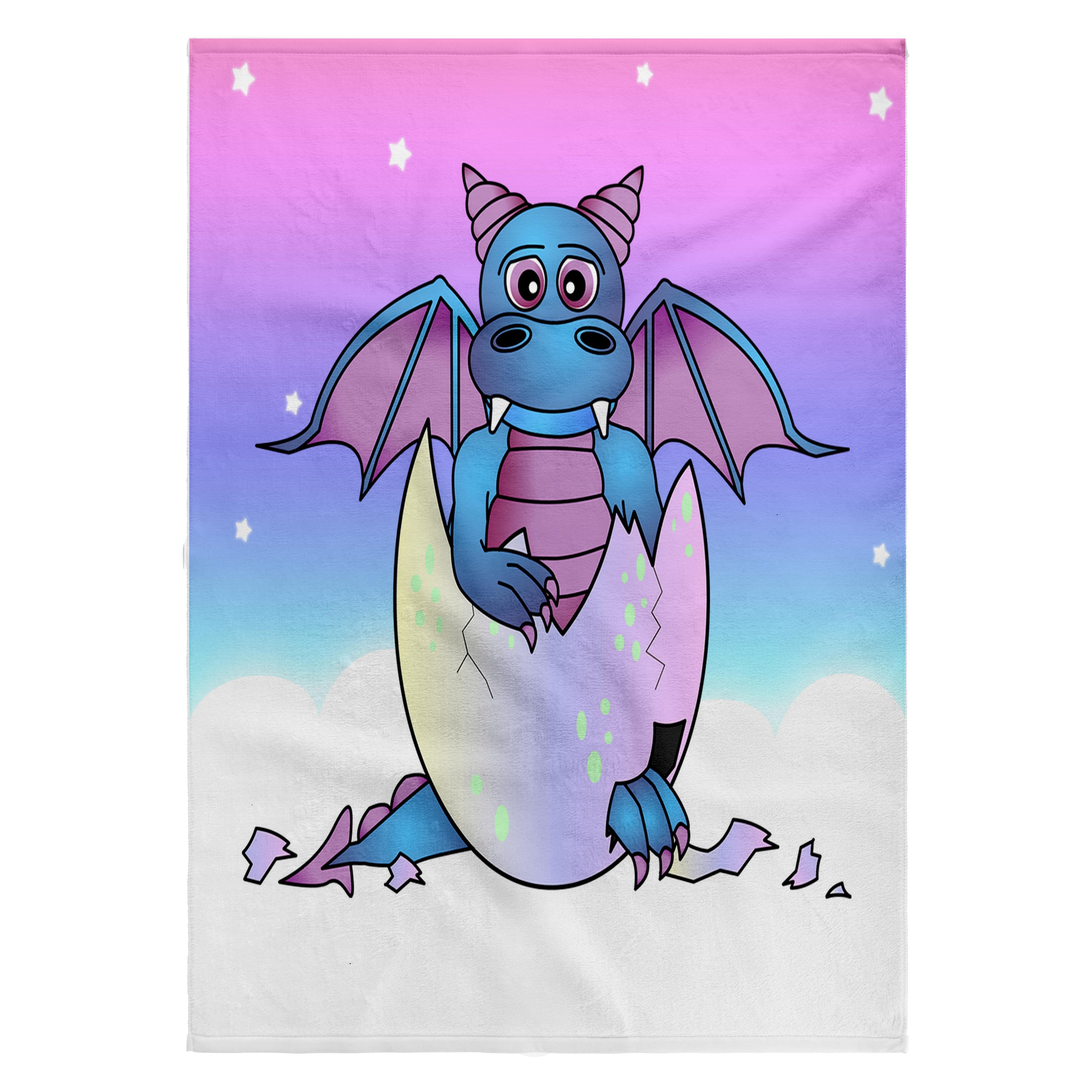 3dRose, Blue Baby Dragon in Cracked Egg, 22x30 Bath Hand Pool Towel
