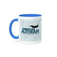 thumbnail image 1 of 3dRose, Blue Faux Camouflage Air Force Fighter Jet and Airman Text, 11oz Two-Tone Blue Mug, 1 of 3