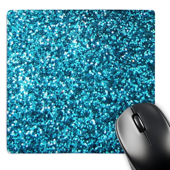 3dRose, Blue Faux Glitter - photo of glittery texture - looks like sparkly bling sparkles but is matte, MousePad