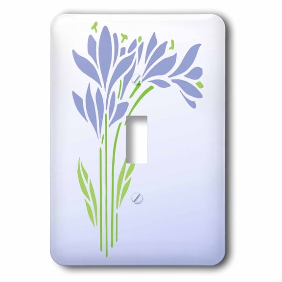 3dRose, Blue Floral Deco Artwork, single toggle switch