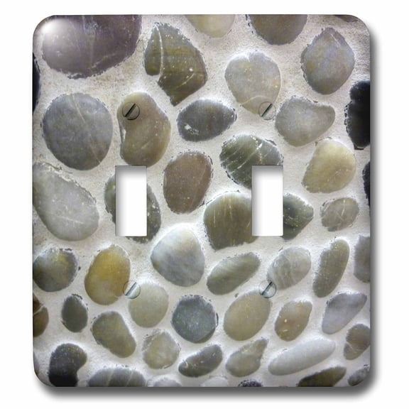 3dRose, Blue Gray Black Stones, double toggle switch