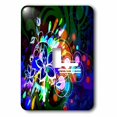 thumbnail image 1 of 3dRose, Blue, Green, Purple Flower Burst, single toggle switch, 1 of 1