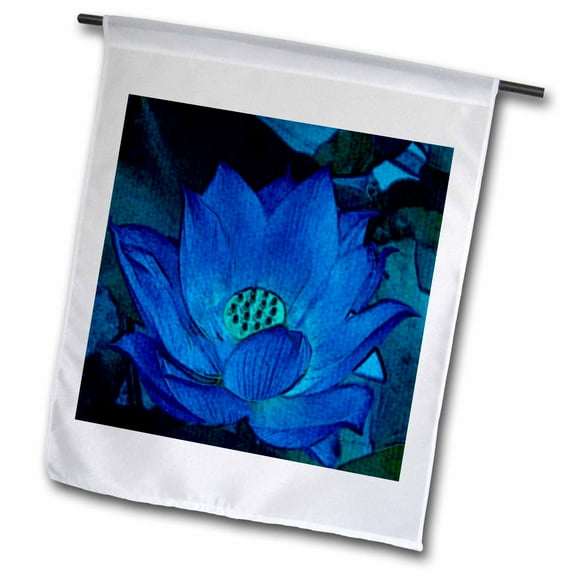 3dRose, Blue Lotus, 12 x 18 inch Garden Flag